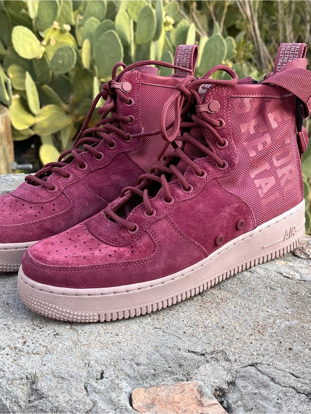 Nike Air Force Women's High-Top Suede Sneakers in Rasberry Mauve